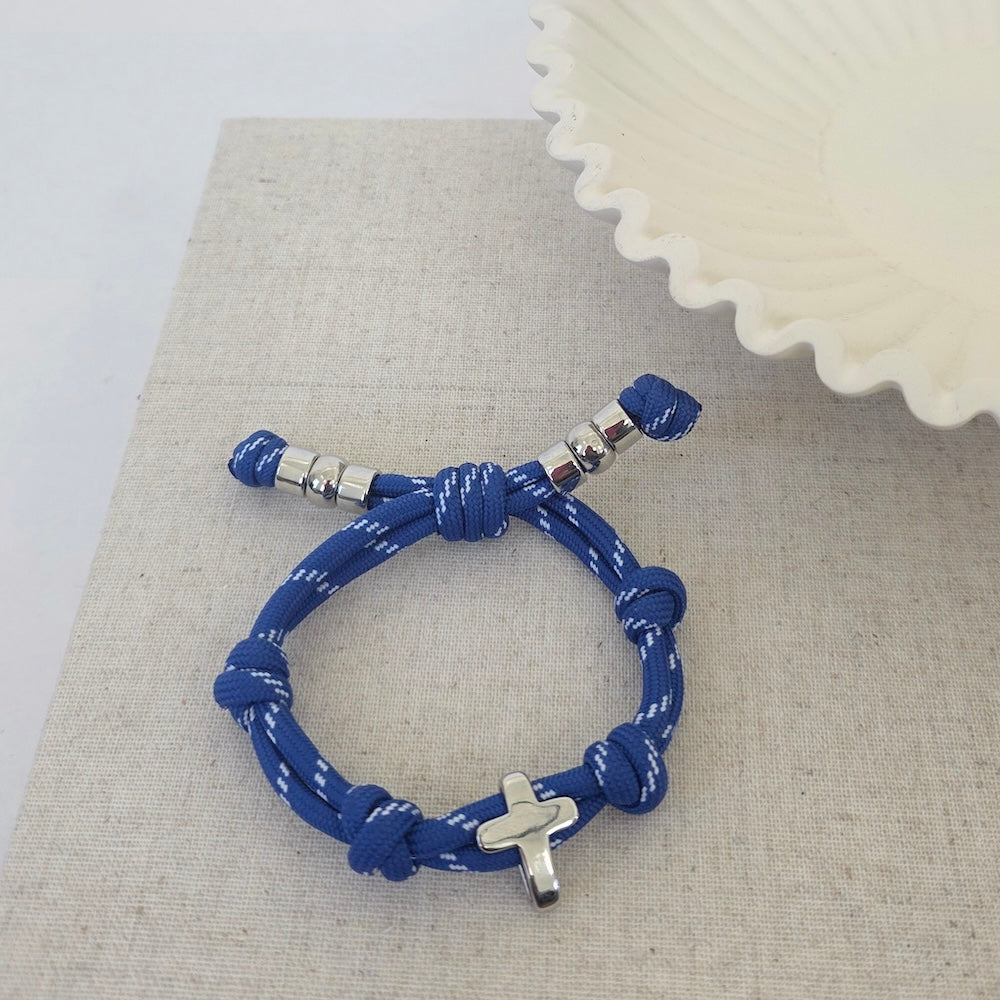 Cross Knotty Cord Bracelet - WATERPROOF