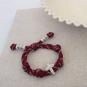 Cross Knotty Cord Bracelet - WATERPROOF