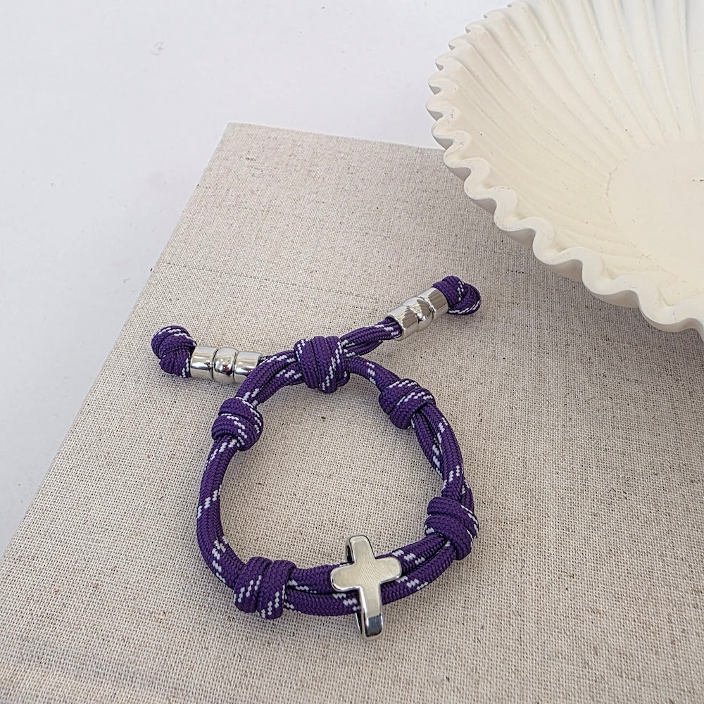Cross Knotty Cord Bracelet - WATERPROOF