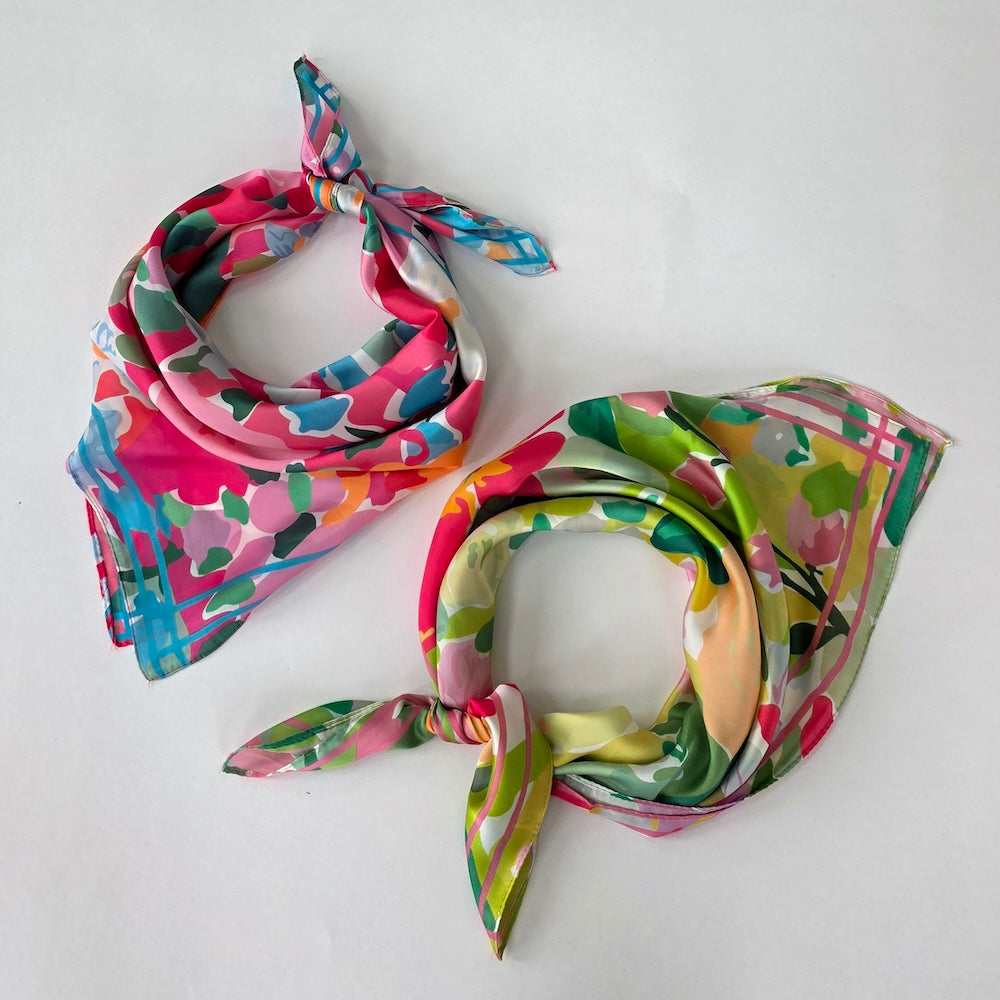 Cynthia Floral Square Scarf-Hair Scarf-Pretty Simple