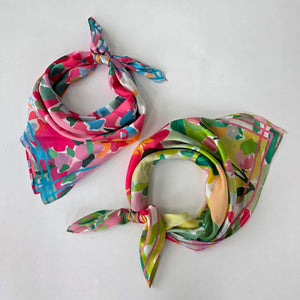 Cynthia Floral Square Scarf-Hair Scarf-Pretty Simple