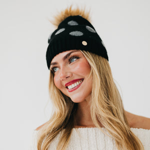 Darlene Dot Cashmere Blend Beanie