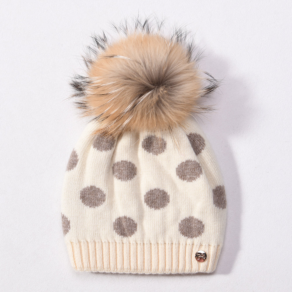 Darlene Dot Cashmere Blend Beanie
