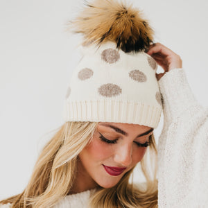Darlene Dot Cashmere Blend Beanie