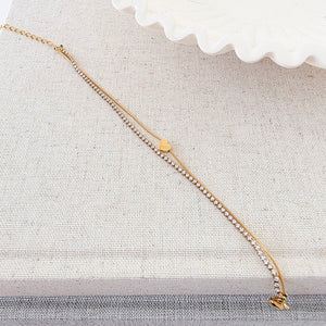 Double Love Tennis Bracelet - WATERPROOF-Bracelet-Pretty Simple