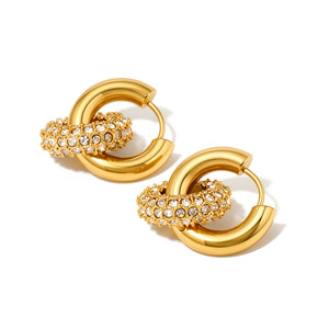 Ivy Interlock Hoop Earring - WATERPROOF-Earrings-Pretty Simple