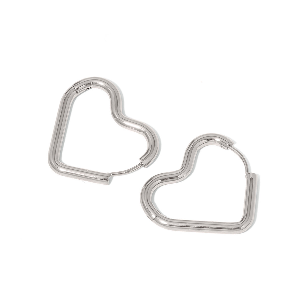 Love On My Mind Heart Hoop Earrings - WATERPROOF-Earrings-Pretty Simple