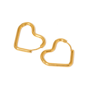 Love On My Mind Heart Hoop Earrings - WATERPROOF Wholesale-Earrings-Pretty Simple