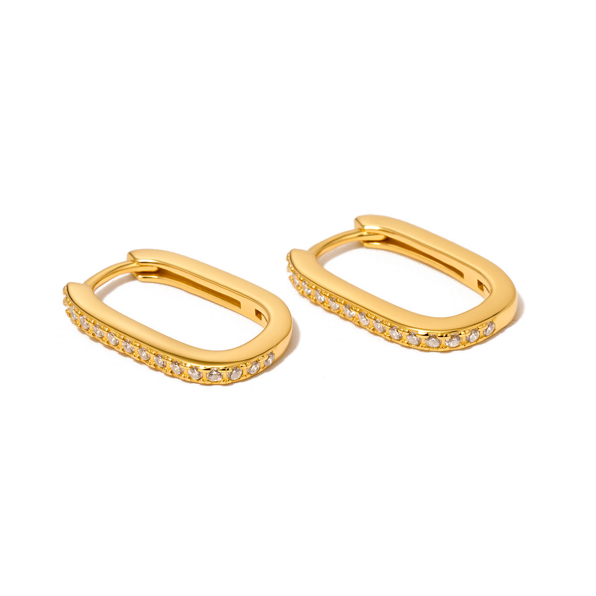 Petra U Hoop Diamond Earrings - WATERPROOF-Earrings-Pretty Simple