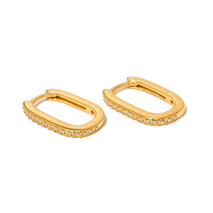 Petra U Hoop Diamond Earrings - WATERPROOF-Earrings-Pretty Simple