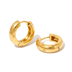 Pops of Sparkle Huggie Hoop - WATERPROOF-Earrings-Pretty Simple