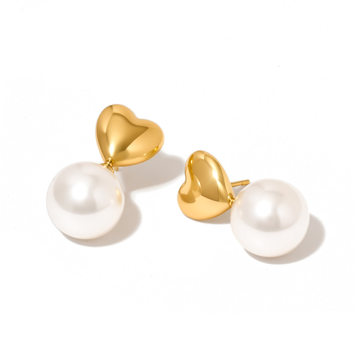 Swipe Right Pearl Heart Earrings WATERPROOF Wholesale-Earrings-Pretty Simple