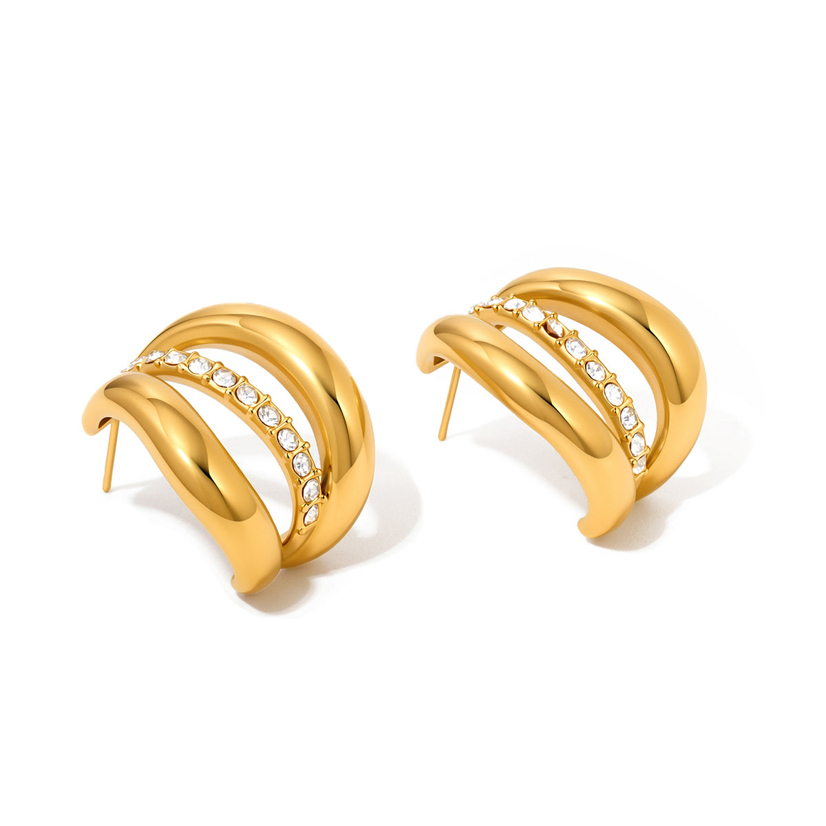 Tansy Trio Half Hoop - WATERPROOF-Earrings-Pretty Simple