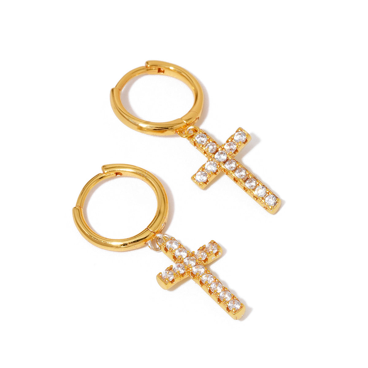Taryn Diamond Cross Earrings - WATERPROOF-Earrings-Pretty Simple