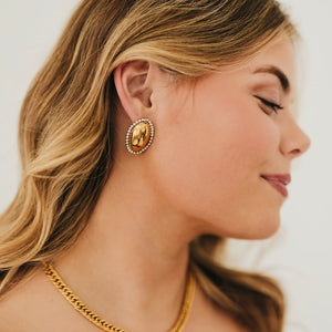 Franny Oval Earrings - WATERPROOF-Earrings-Pretty Simple