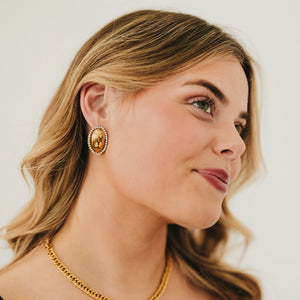 Franny Oval Earrings - WATERPROOF-Earrings-Pretty Simple