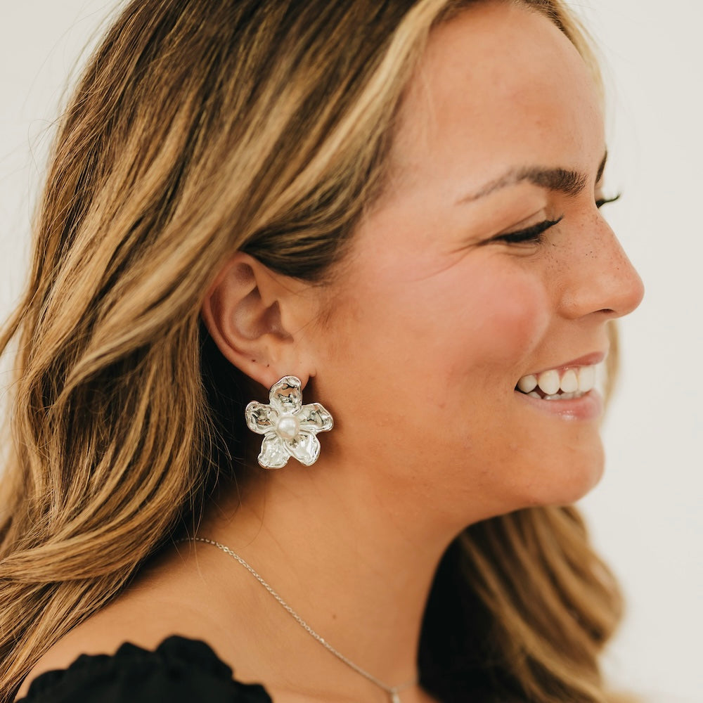 Georgia Flower Earrings - WATERPROOF-Earrings-Pretty Simple