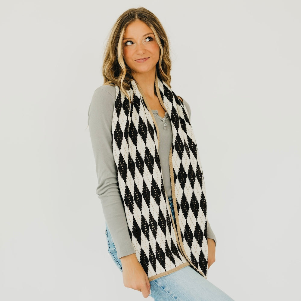 Gladys Diamond Checkered Scarf-Scarf-Pretty Simple