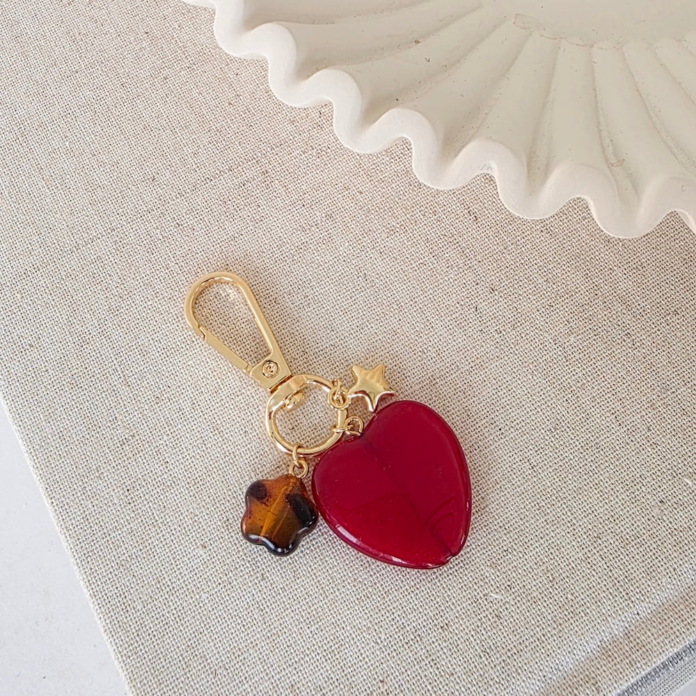 Heart Cluster Bag Charm