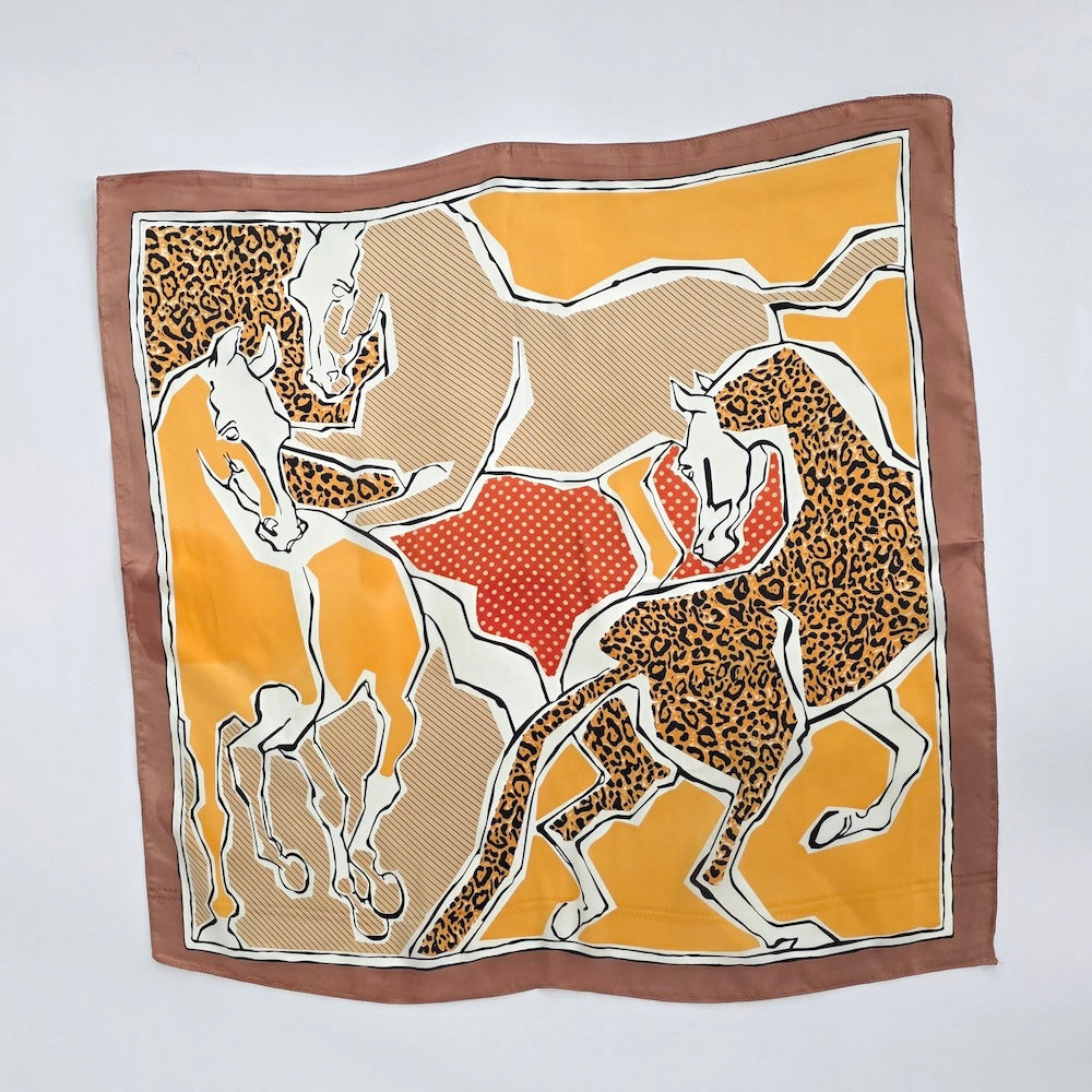 Indie Mixed Pattern Horse Square Scarf-Hair Scarf-Pretty Simple
