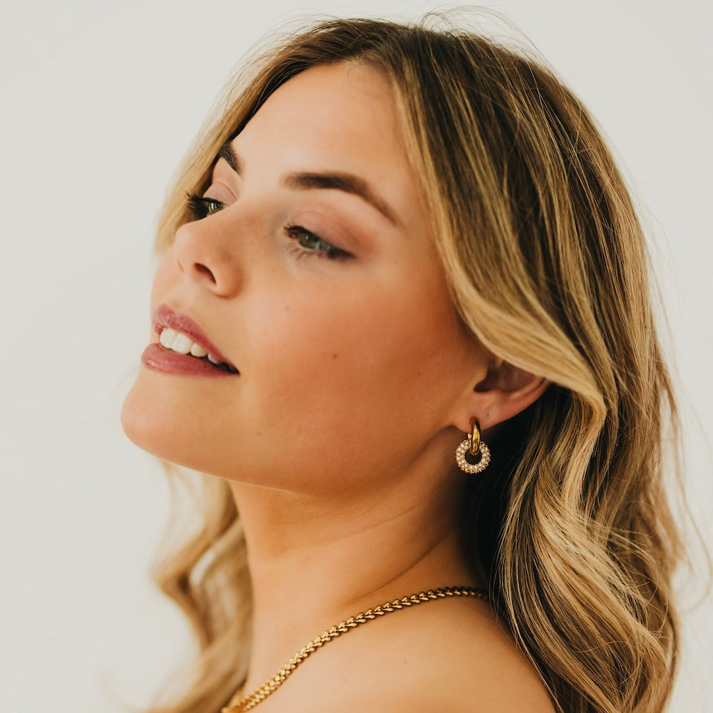 Ivy Interlock Hoop Earring - WATERPROOF-Earrings-Pretty Simple