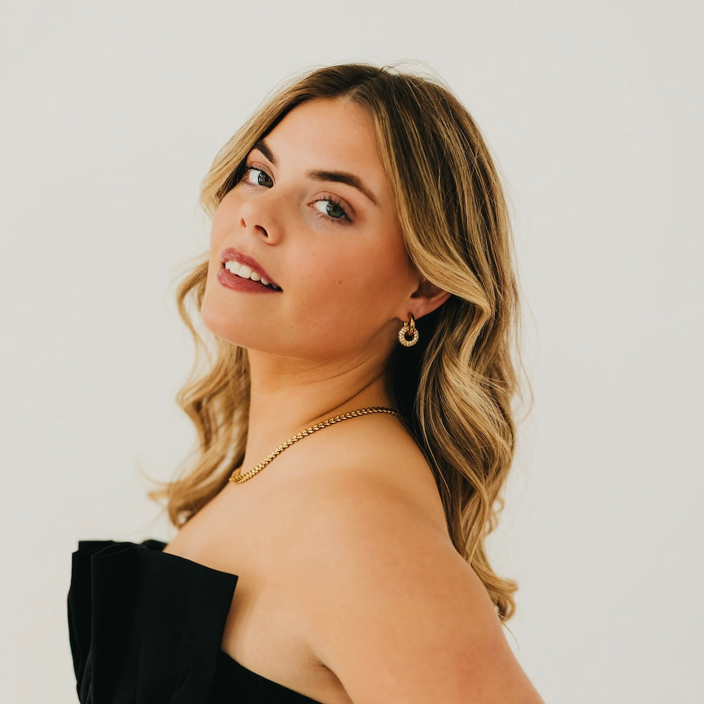 Ivy Interlock Hoop Earring - WATERPROOF-Earrings-Pretty Simple