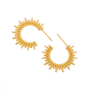 Sunburst Hoop Earring - WATERPROOF-Earrings-Pretty Simple