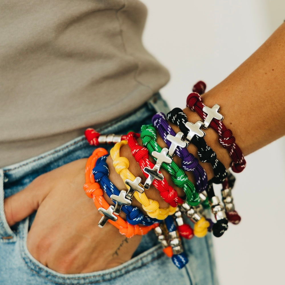 Cross Knotty Cord Bracelet - WATERPROOF