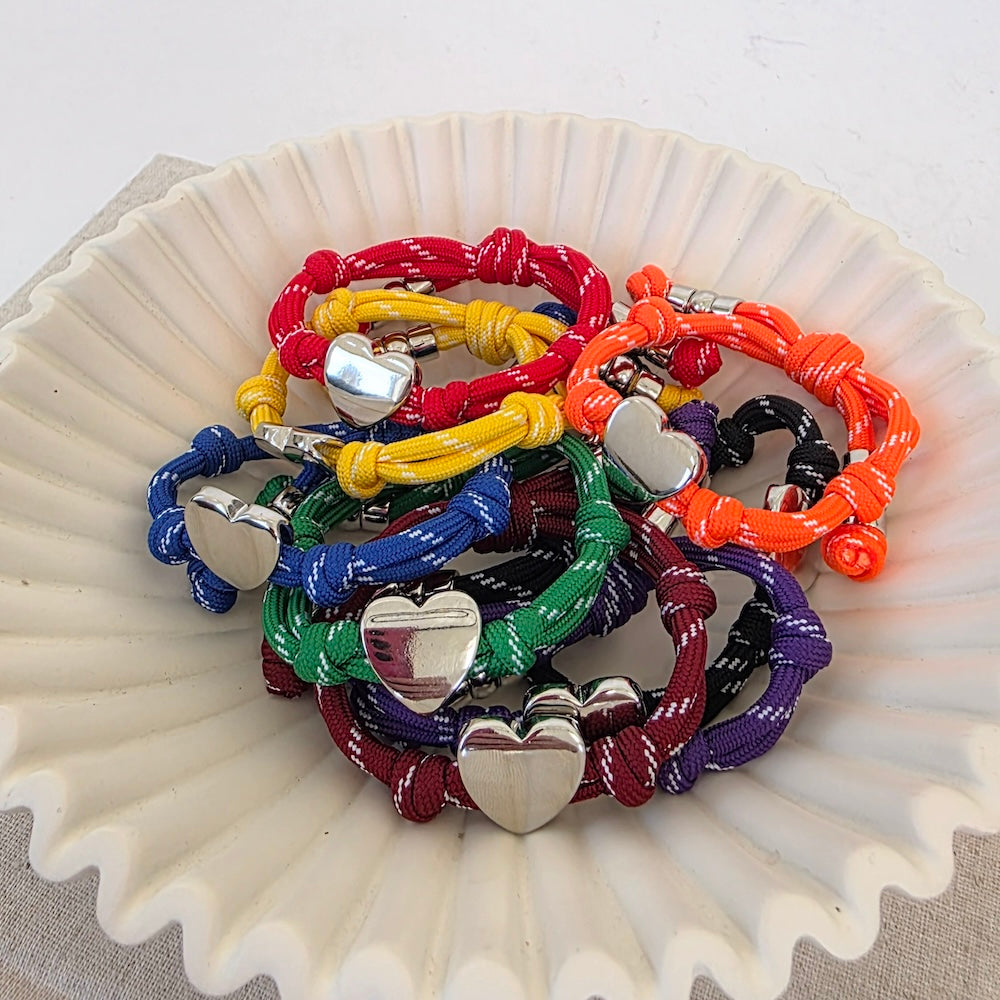 Knotty Cord Heart Bracelet - WATERPROOF-Bracelet-Pretty Simple