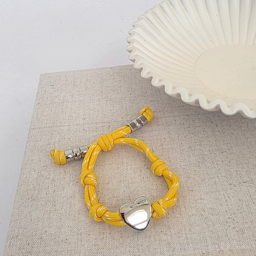 Knotty Cord Heart Bracelet - WATERPROOF-Bracelet-Pretty Simple