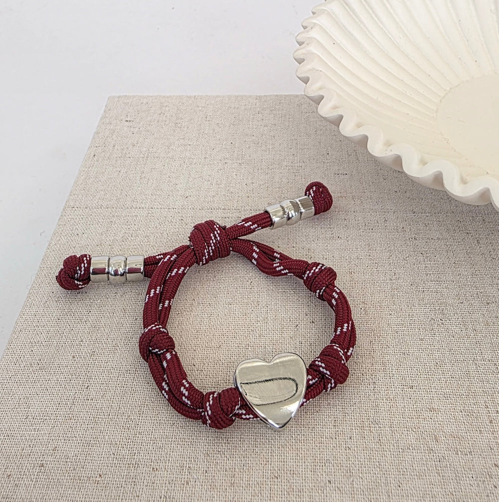 Knotty Cord Heart Bracelet - WATERPROOF-Bracelet-Pretty Simple