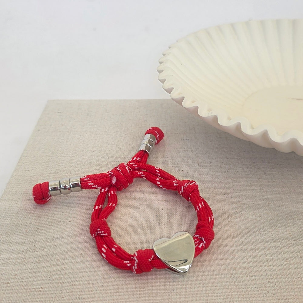 Knotty Cord Heart Bracelet - WATERPROOF-Bracelet-Pretty Simple