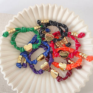 Knotty Cord Heart Bracelet - WATERPROOF-Bracelet-Pretty Simple