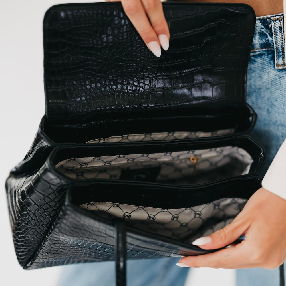 Kris Croc Embossed Shoulder Bag-Shoulder Bag-Pretty Simple