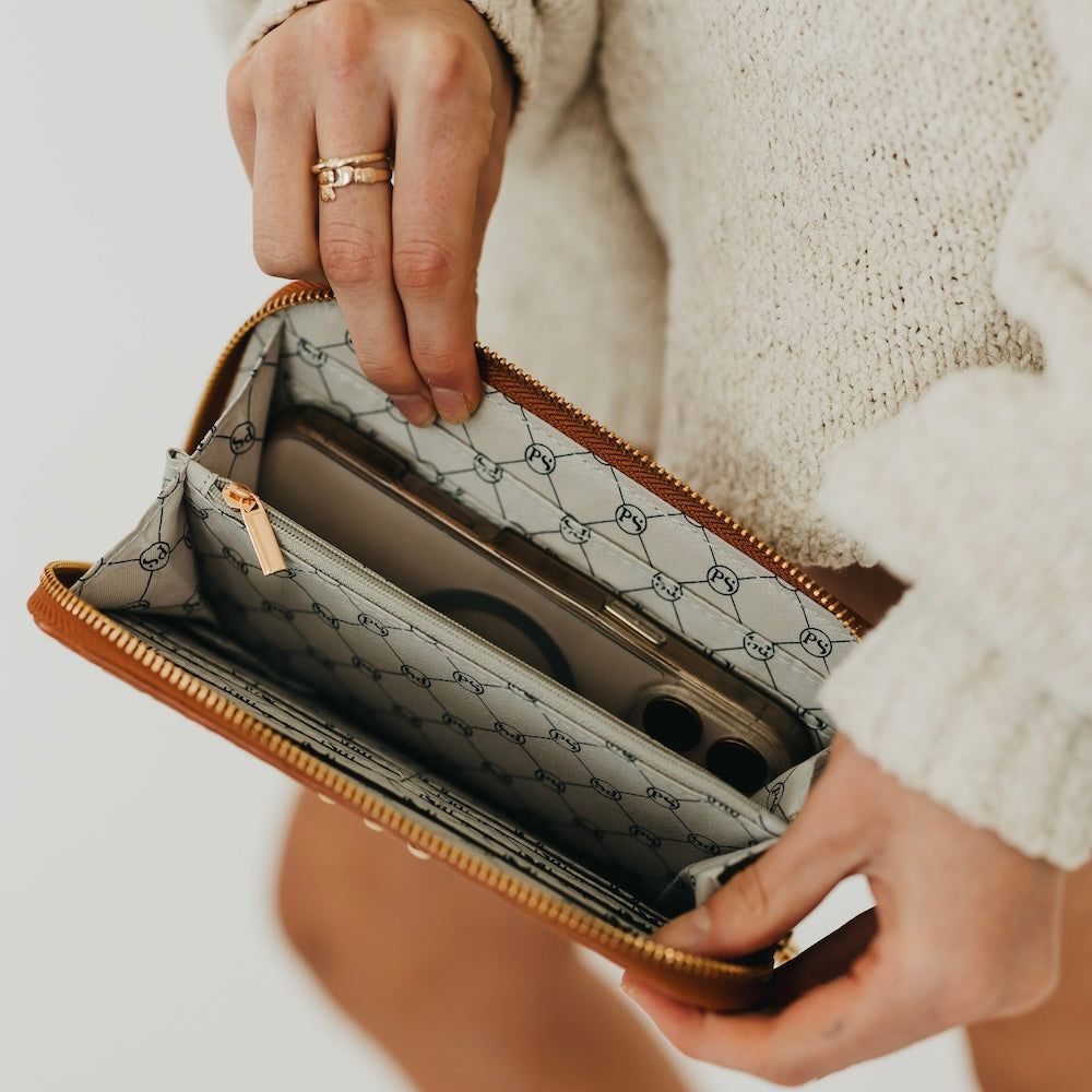 Lenni Large Zip Woven Wallet-Wallet-Pretty Simple