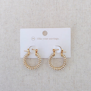 Lizzie Pave Hoops - WATERPROOF-Earrings-Pretty Simple