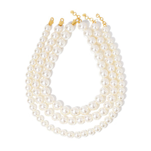 Chunky Three Piece Pearl Necklace - WATERPROOF-Necklace-Pretty Simple