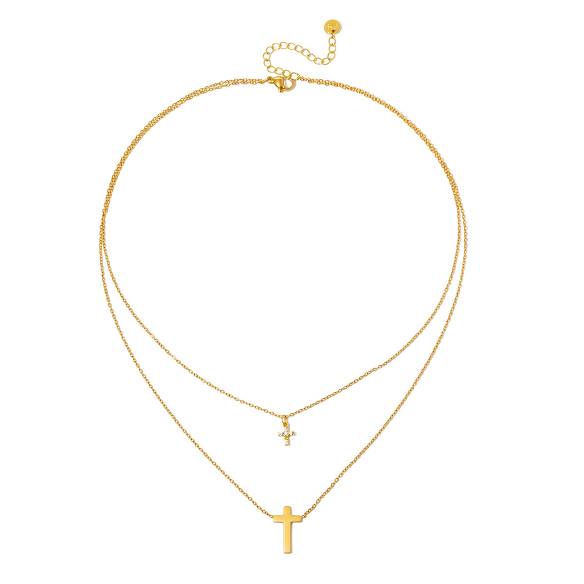 Faithfully Layered Cross Necklace-Necklace-Pretty Simple