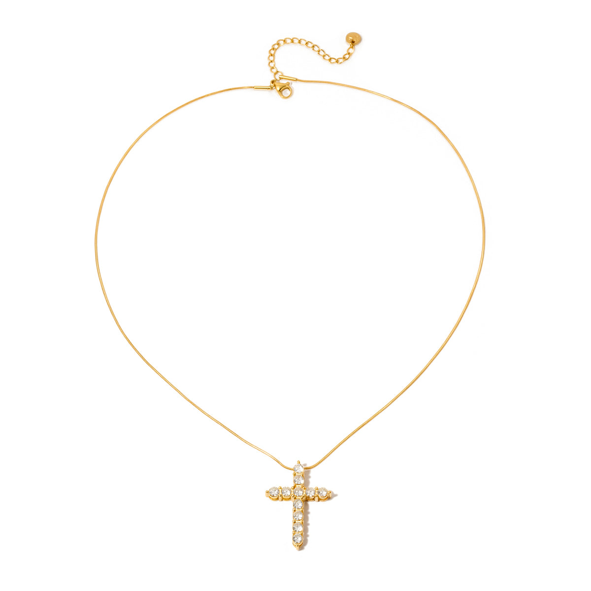 Hannah Diamond Cross Necklace WATERPROOF Wholesale-Necklace-Pretty Simple