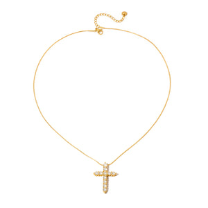 Hannah Diamond Cross Necklace WATERPROOF Wholesale-Necklace-Pretty Simple