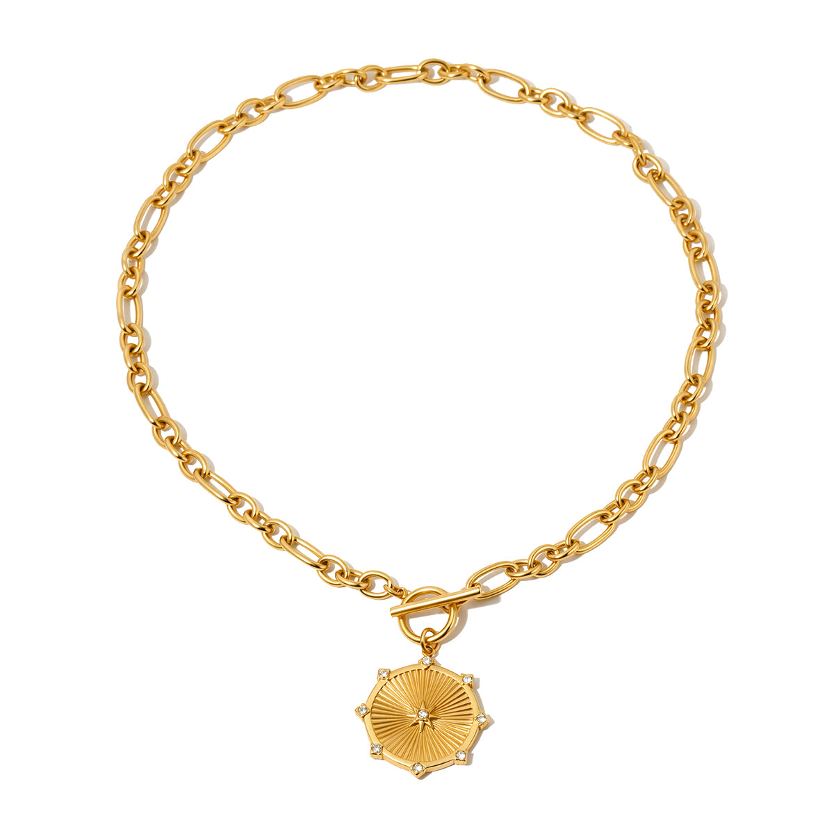 Sunburst Diamond Chain Necklace - WATERPROOF-Necklace-Pretty Simple