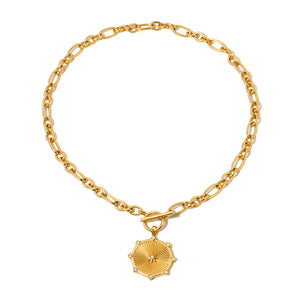Sunburst Diamond Chain Necklace - WATERPROOF-Necklace-Pretty Simple
