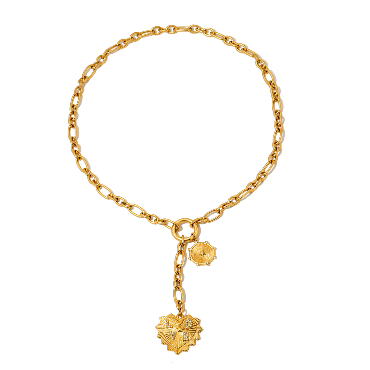 Sunburst Heart Love Pendant Necklace - WATERPROOF-Necklace-Pretty Simple