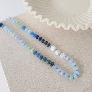 Ombre Semi-Precious Beaded Necklace - WATERPROOF-Necklace-Pretty Simple