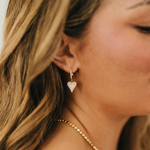 Pax Pave Heart Huggie Hoop - WATERPROOF-Earrings-Pretty Simple