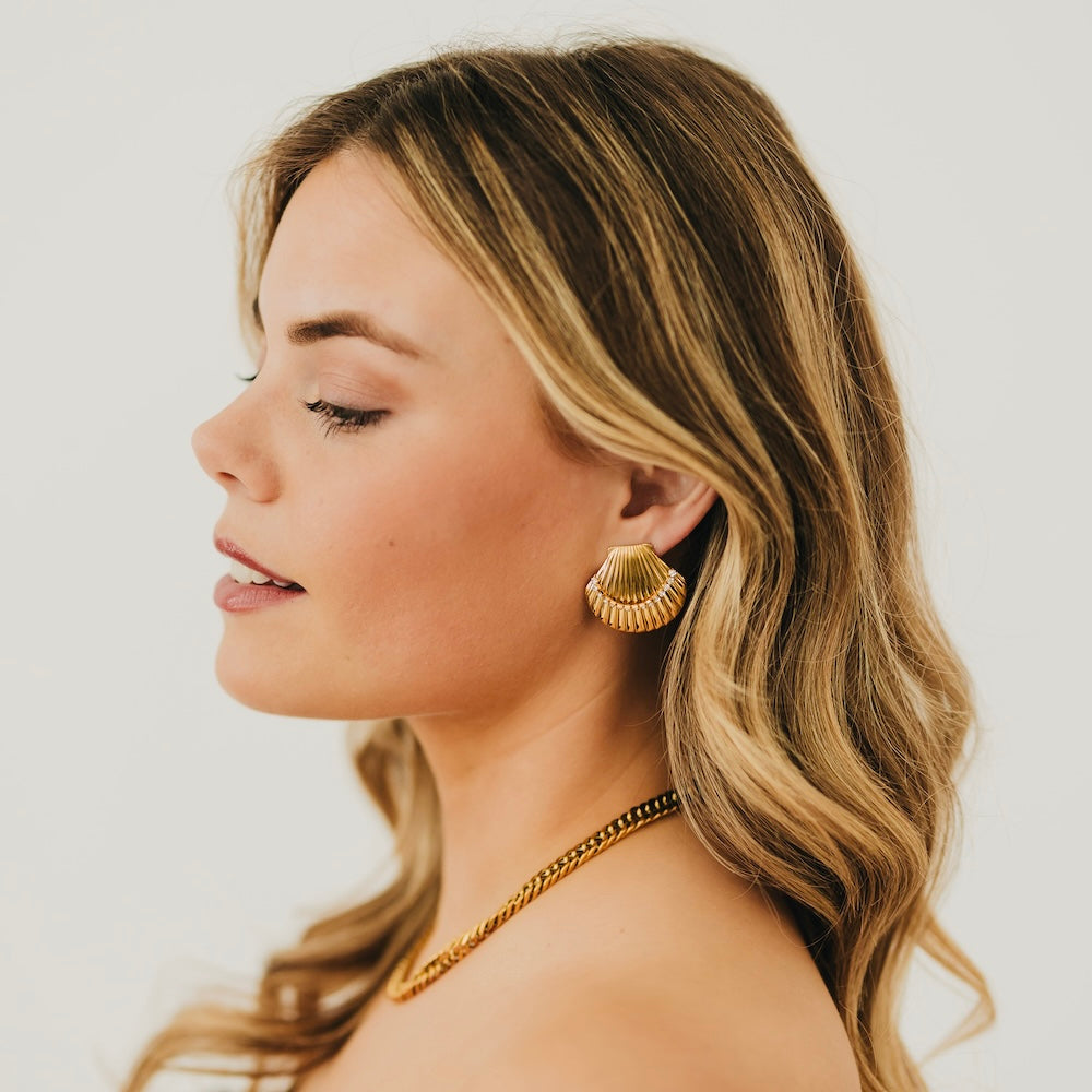 Sandy Shell Earrings - WATERPROOF-Earrings-Pretty Simple