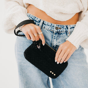 Suede Emma Woven Clutch Wristlet-Wristlet-Pretty Simple