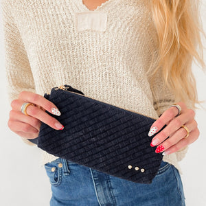 Suede Emma Woven Clutch Wristlet-Wristlet-Pretty Simple