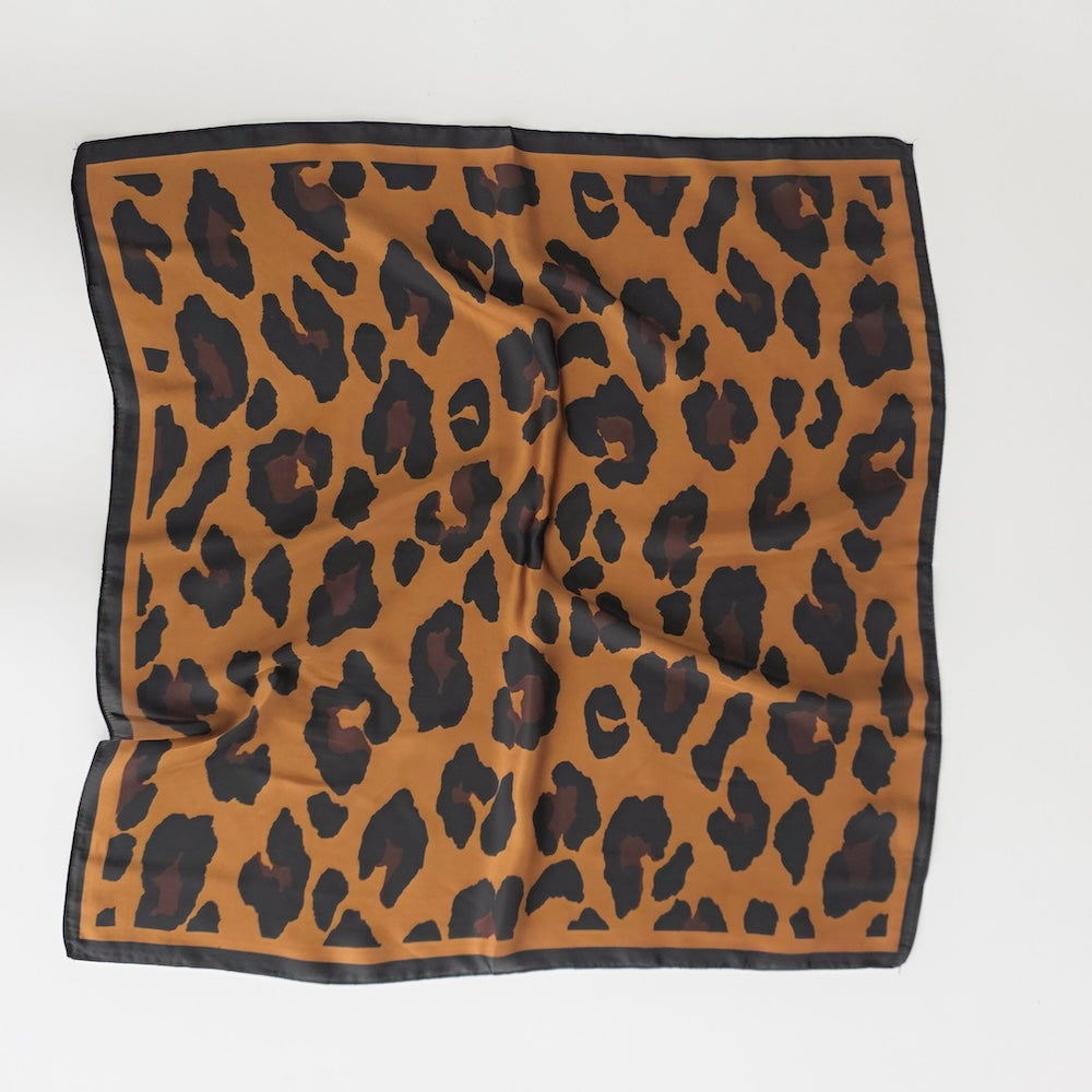 Sylvie Leopard Square Scarf-Hair Scarf-Pretty Simple