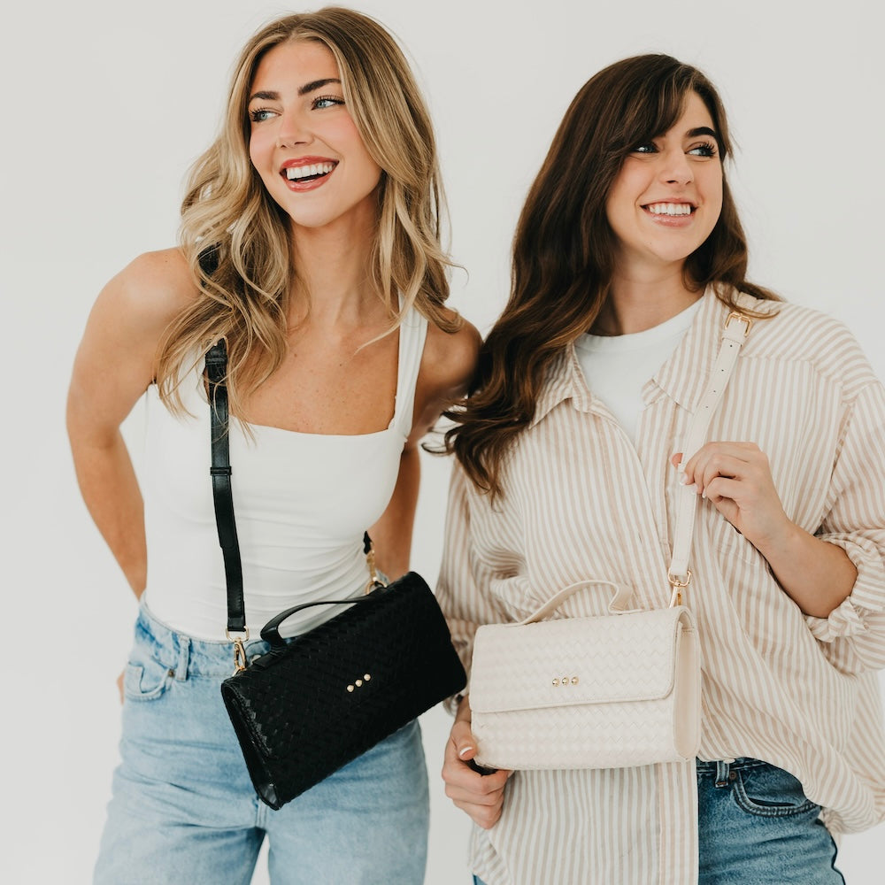 Urban Foldover Woven Clutch Crossbody-Crossbody Bag-Pretty Simple